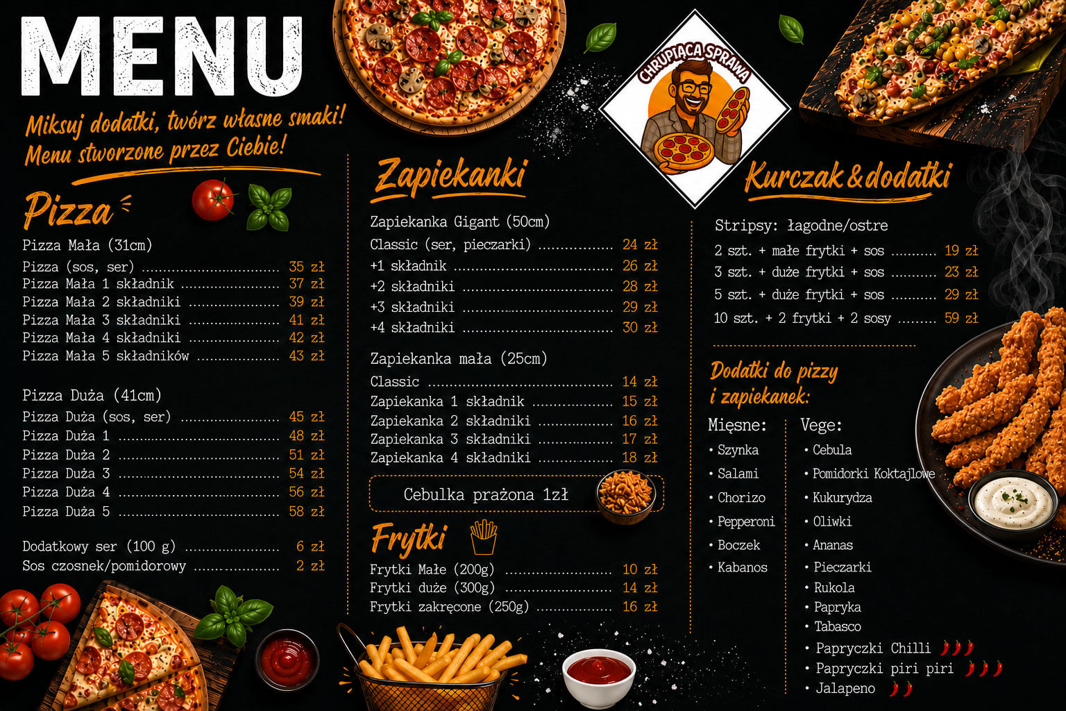 Zdjęcie pełnego menu Chrupiąca Sprawa